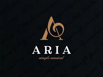 Aria a aria lettermark logo mark monogram music symbol treble clef