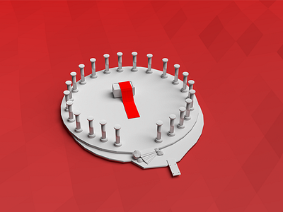 Rome in red and white - Study #4 3d blender illustration low poly red render rome