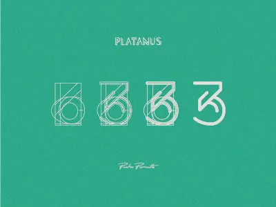 Platanus "3" brand grid letra logo logotype tipografia typography