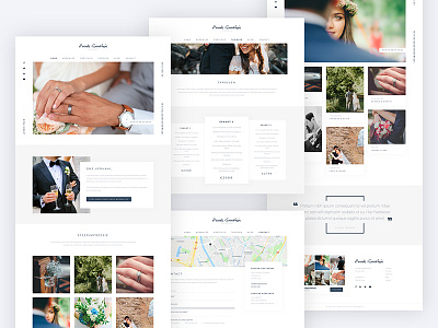 Wedding photographer website footer gallery header map menu modern photographer photography quote website wedding