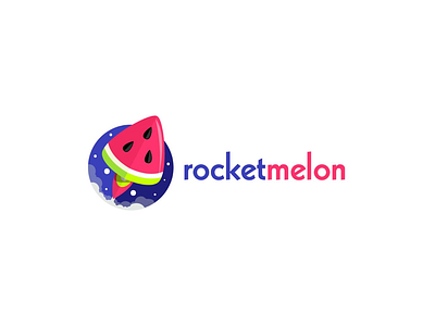 Rocket Melon advertising agency design digital graphic illustrator logo melon rocket space