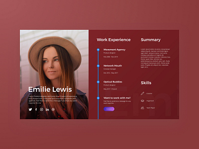 Daily UI 006 - User Profile 006 business challenge daily daily ui dailyui design interface linkedin profile ui user
