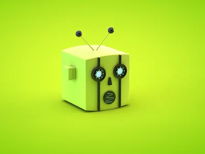 Bot D cute green robot toy transformer