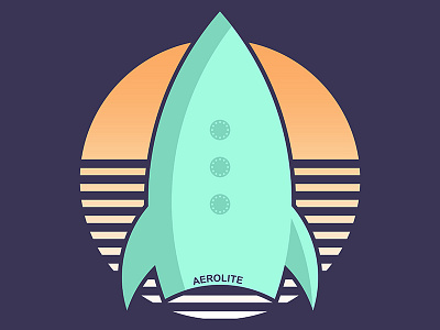 Spaceship logo illustration logo