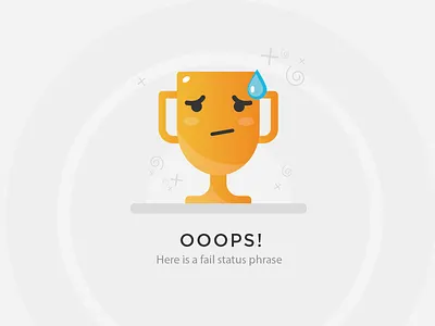 Sad Trophy color cup design error fail gold icon iconography illustration line trophy
