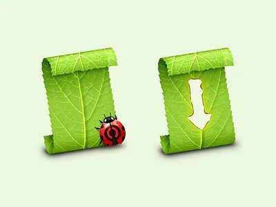 Script Debugger Document Icons ladybug leaf leaves