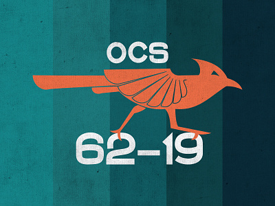 OCS 62-19 guard guidon military national new mexico officer orange roadrunner turquoise