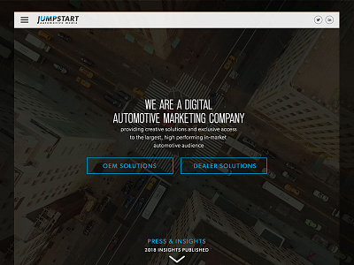 Jumpstart Automotive Media Website Design autotmotive homepage marketing webdesign