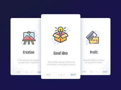 Onboarding sreens icon infographic mobile ui ux web design