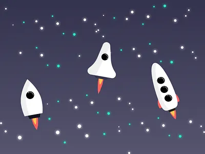 Rockets blast off fire illustration rockets space spaceships vector