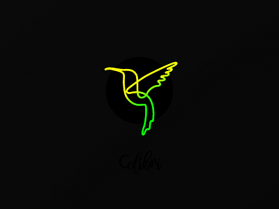 colibri bird icon logo one line