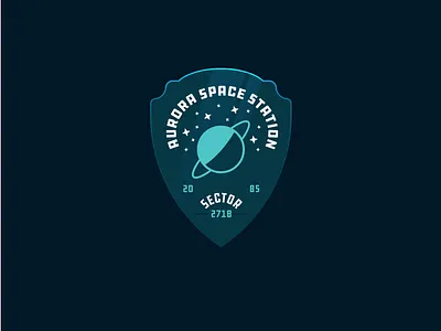 Aurora Space Station badge design logo space