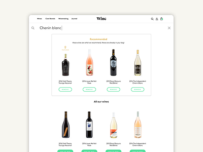 Winc Web - Search art direction branding design design direction product design ui ux web web design website