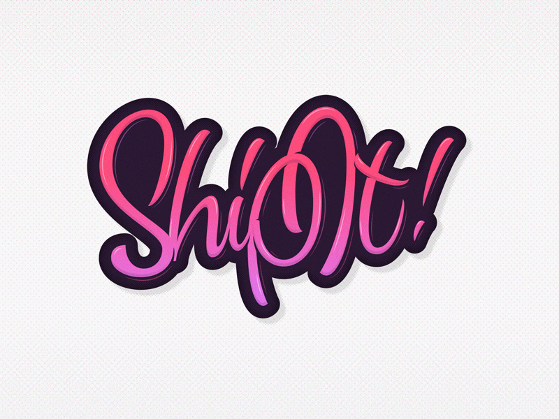 Ship It! custom type gif hand drawn lettering logo motion script ship it texture typography vector wordmark