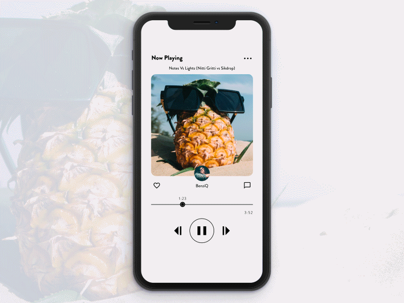 Music Player animation app music navigation player