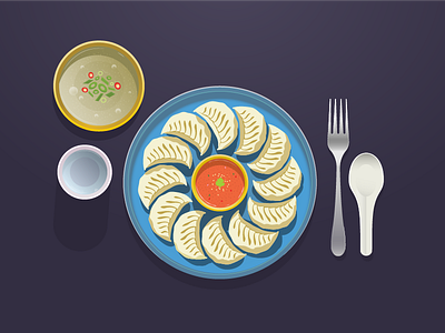 Momo & Soup dumplings food illustration kreative kira momo nepal nepalese dumplings nepali dumplings nepali food