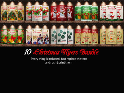 10 Christmas Flyer Bundle 10 christmas flyer bundle agency blue business business corporate agency flyer business flyer clean company