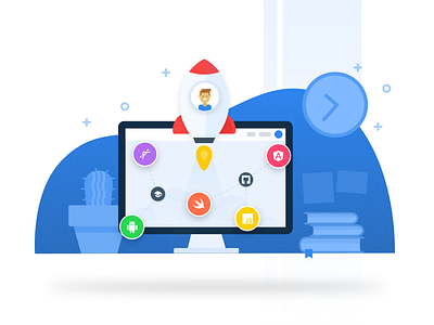 Skillenza.com redesign - Illustrations - Build your profile communities hiring illustration profile sketchapp skillenza skills