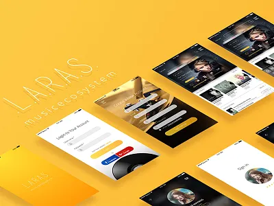 Laras Music Ecosystem graphic design music app sketch ui design