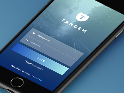 Tandem: Login Screen app apple application dailyui design login product ui ui design user user inreface ux