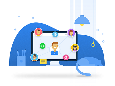 Skillenza.com redesign - Illustrations - Communities communities hiring illustration sketchapp skillenza