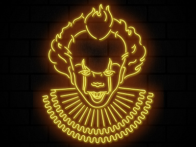 Pennywise clown creepy it neon neon sign pennywise pennywise the clown