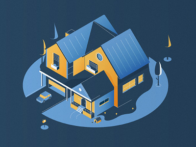 Nationwide design house illustration isometric