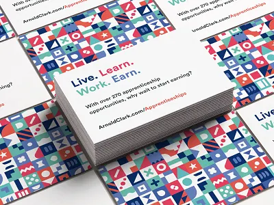 Apprenticeships Cards cards colours cover geometric pattern prospectus squares