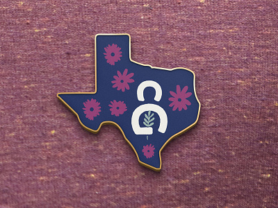 Pin - Grown In Texas - for Community Gardens brand community enamel flower gardens grow love nature pin plants texas usa