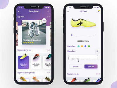 Shoes Bazar 360 degree e commerce iphonex shoesapp ui