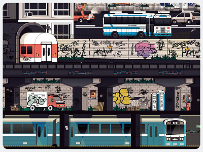 Sofia City 1/4 capital city graffiti illustration isometric panorama sofia tags town underground urban vandalism