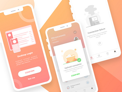 Illustrations for UI App interfaces camera chat gradient icon illustration interface ios iphone x mobile ui