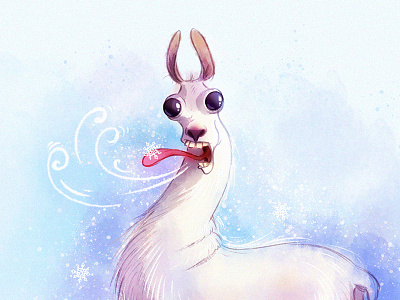 Lama and snowflake animal animals character character design lama raster