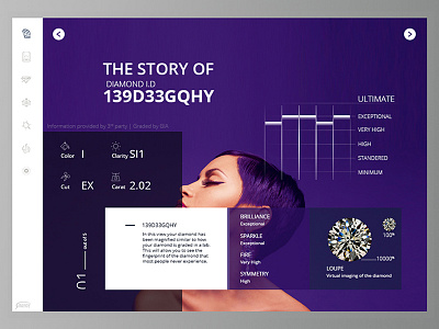 Diamond information dashboard diamond display information landing page sparkle ui ux