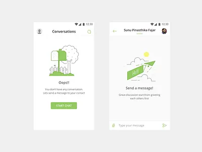 Empty State chat conversation empty green minimalist simple state