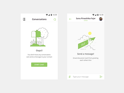 Empty State chat conversation empty green minimalist simple state