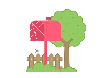 Empty Mailbox empty flat illustration mailbox minimalist simple spider web