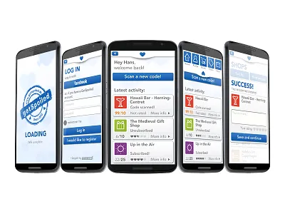 Android Getspoiled app blue character clean flat icons ios identity mobile lettering minimal type