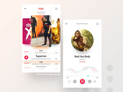 Mo App Screen Demo adobe photoshop android android app music playlist ui design uiux user interface design wave