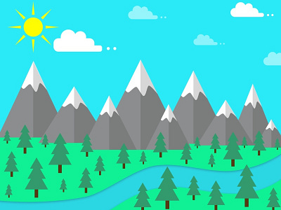 Mountains illustration illustration learn mountains new photoshop