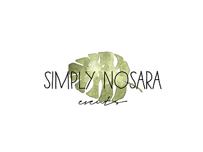 Simply Nosara events events handdrawn illustration leaf logo plant watercolor wedding