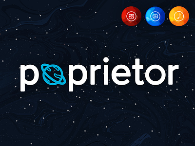 Poprietor Logo brand branding catamaran identity logo planet poprietor portfolio space startup