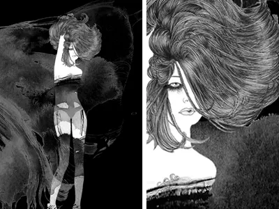 Packaging glam illustrations beauty black and white drawing fashion glam hair care packaging illustrations