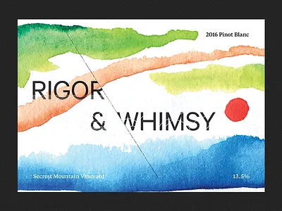 R W 1 label packaging typography vector watercolor wine