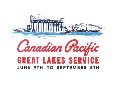 Canadian Pacific canada canadian great lakes hand drawn illustration lake lake superior logo shipping type typography vector