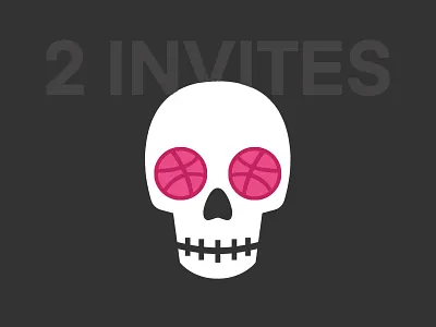 2 Dribbble Invites basketball dribbble eyes invitation invites skull