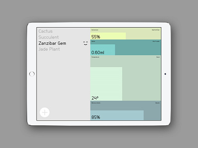 Plant Monitor app ipad monitor pastel plant simple ui