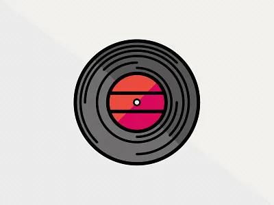 A Vinyl Record circle line minimalist music orange pink record single song sound vector vinyl