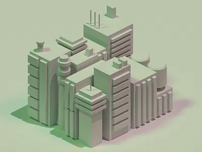 Study: City Shapes Render 3d blender light lowpoly render study urban wip