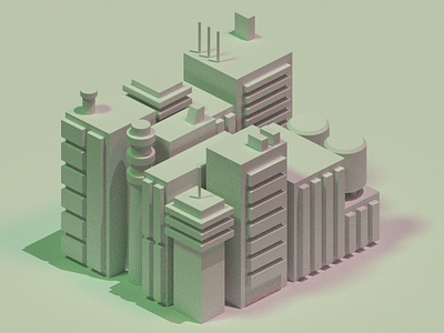 Study: City Shapes Render 3d blender light lowpoly render study urban wip